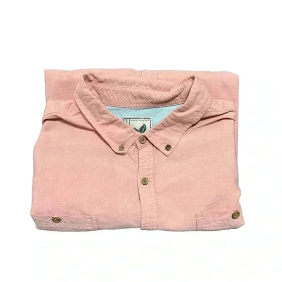 Colours By Alexander Julian Mens Size XXL Pink 100% Organic Cotton Button Up - Picture 1 of 6